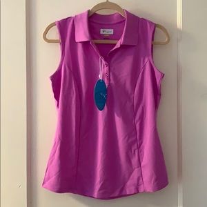 Greg Norman golf sleeveless protek micro polo